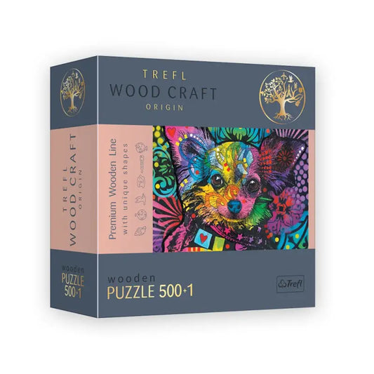 Puzzle 500 pièces en bois: Colorful Puppy