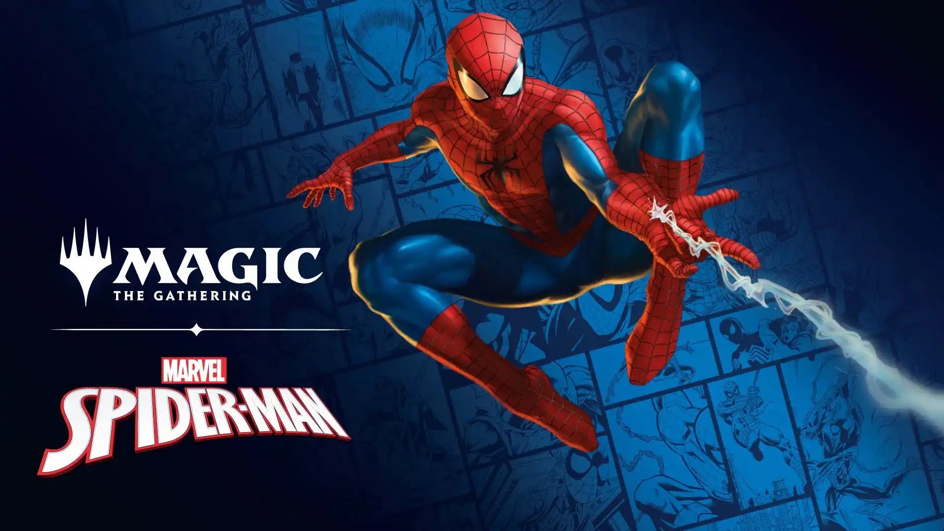 Figurine de Spider-Man avec lance-toiles, costume rouge et bleu.
