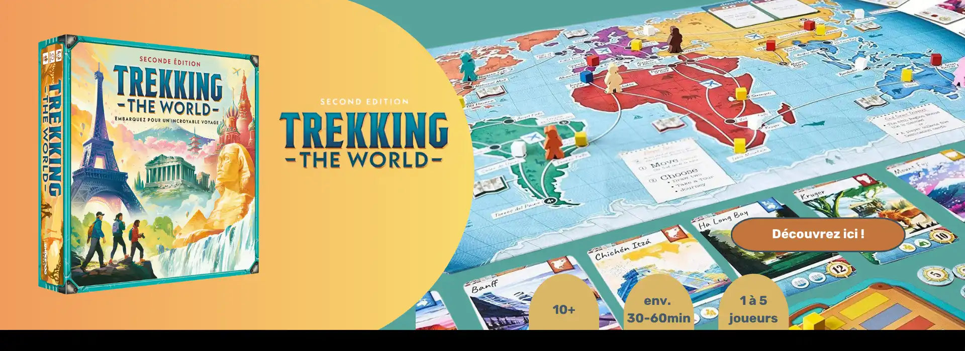 Boîte du jeu de société Trekking le tour du monde.