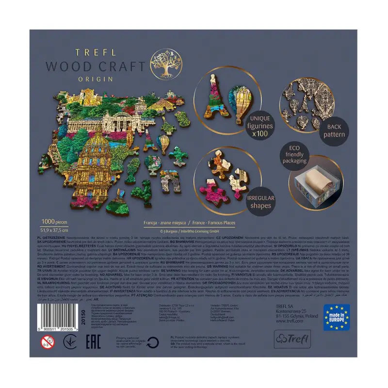 Puzzle 1000 pièces en bois: France