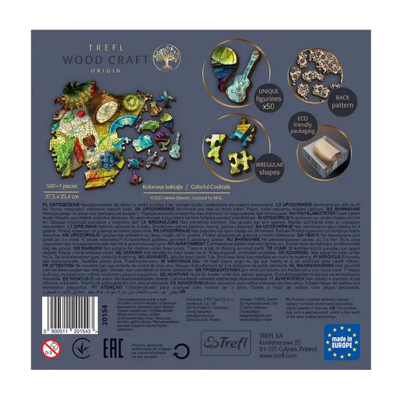 Puzzle 500 pièces en bois: Colorful Coktail
