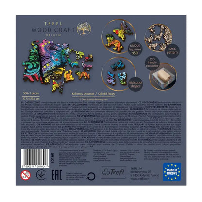 Puzzle 500 pièces en bois: Colorful Puppy