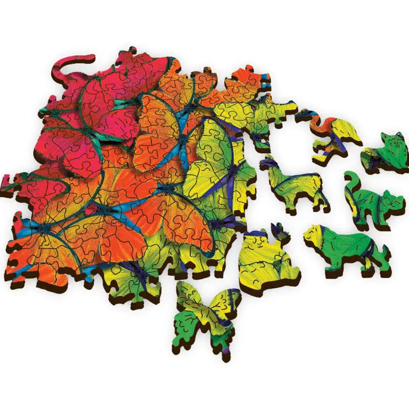 Puzzle 500 pièces en bois: Rainbow Butterflies