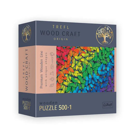 Puzzle 500 pièces en bois: Rainbow Butterflies