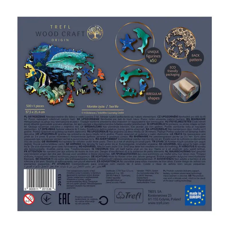 Puzzle 500 pièces en bois: Sea Life
